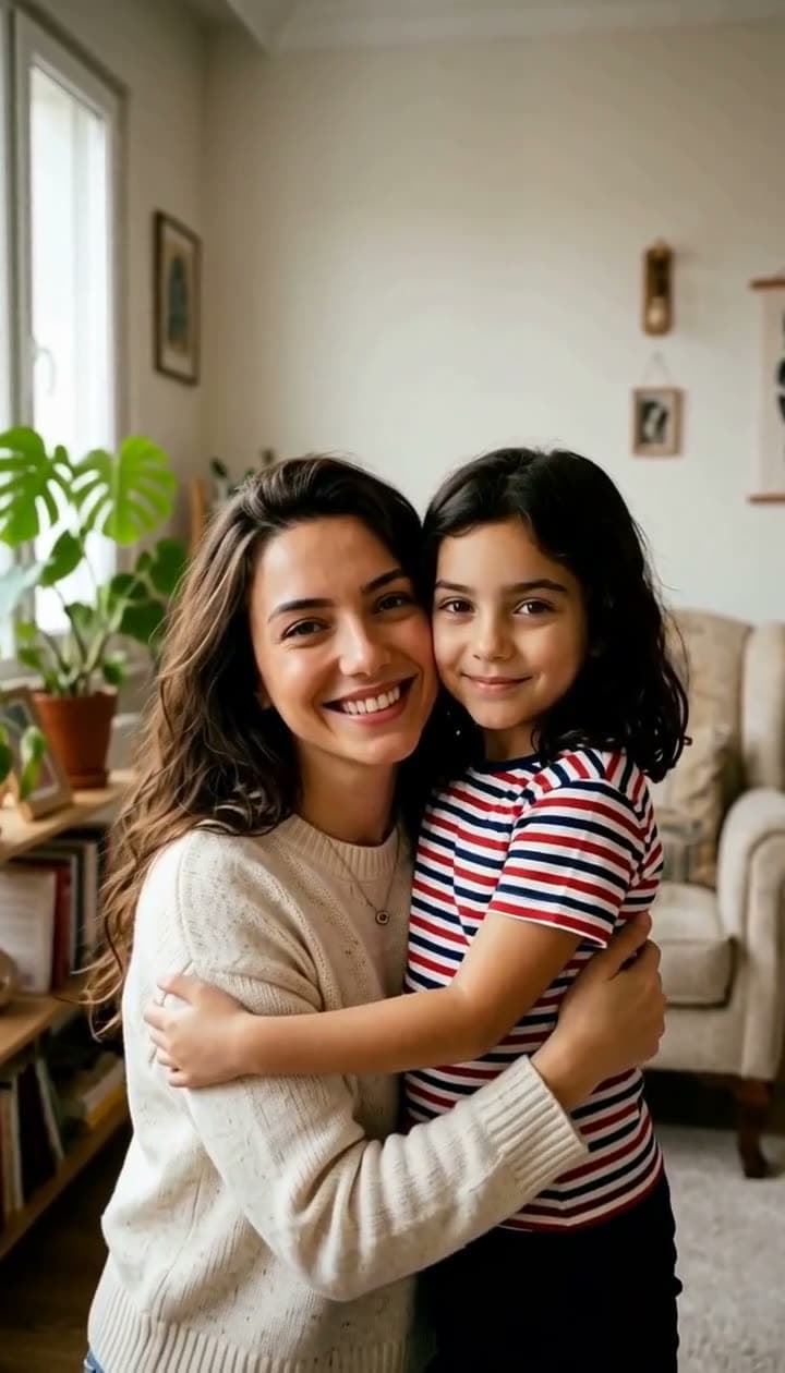 Hug your younger self. Still from a video made with MiniMax H3 Max.